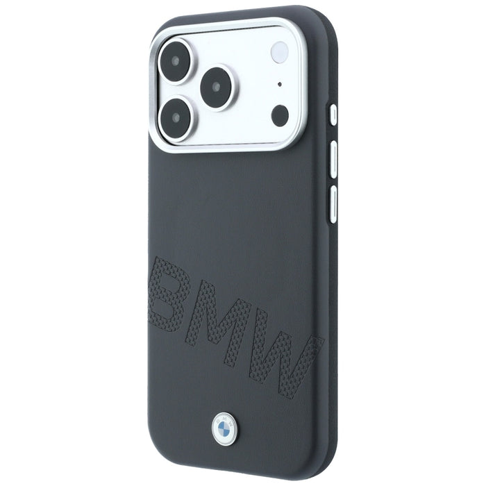 Калъф MagSafe с наклонени релефни букви BMW за iPhone 17 Pro Max / 18 Pro Max - сив
