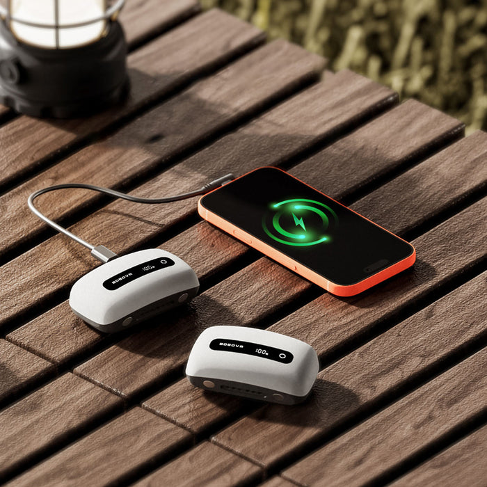 Батерия BoboVR BM60-2 6500 mAh за BoboVR M3 Pro+ и BoboVR M3 2 бр. със зарядна станция - бяла