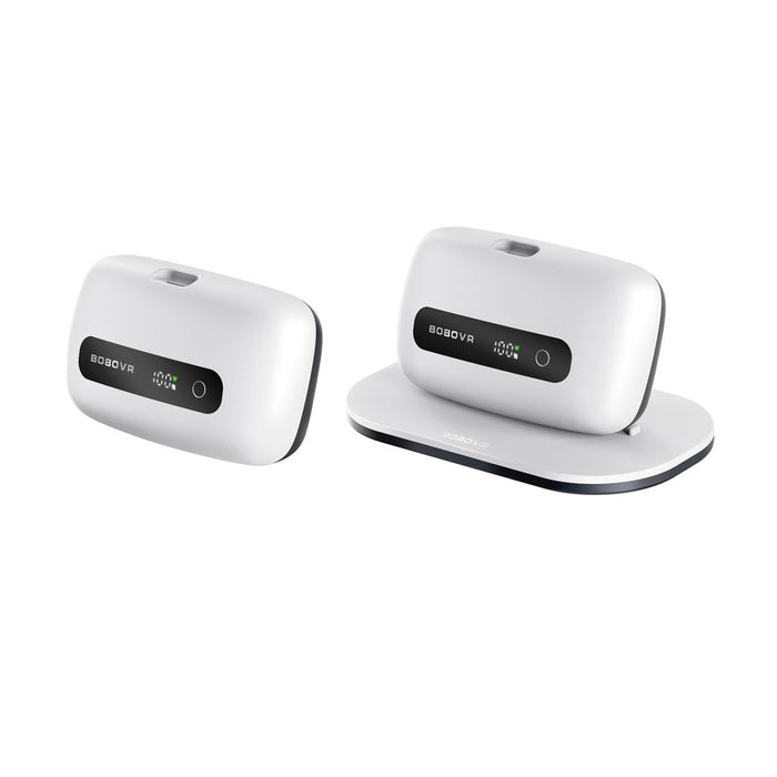 Батерия BoboVR BM60-2 6500 mAh за BoboVR M3 Pro+ и BoboVR M3 2 бр. със зарядна станция - бяла