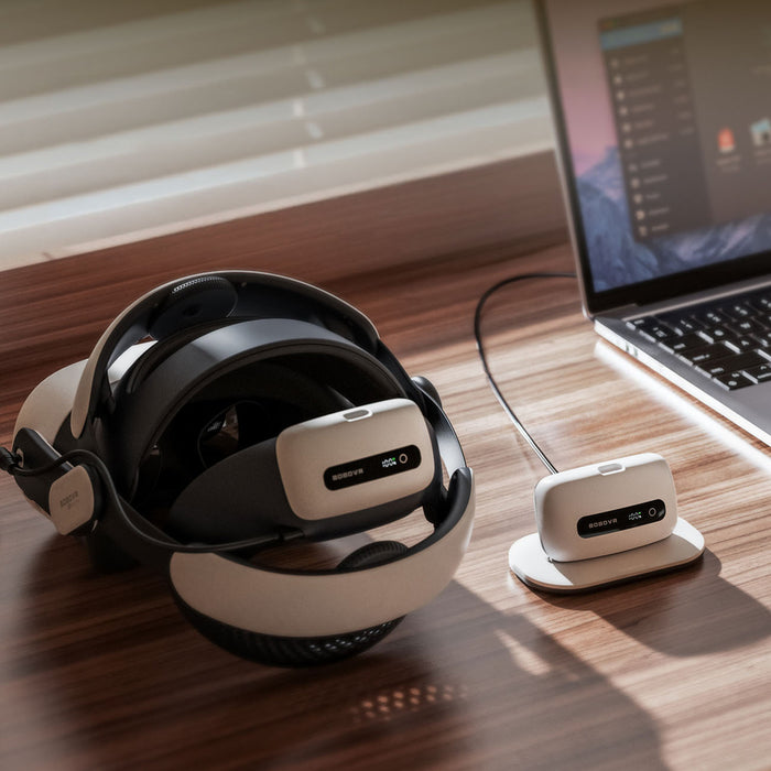 Батерия BoboVR BM60-2 6500 mAh за BoboVR M3 Pro+ и BoboVR M3 2 бр. със зарядна станция - бяла