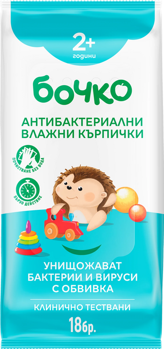 Aнтибактериални влажни кърпички, 18 бр