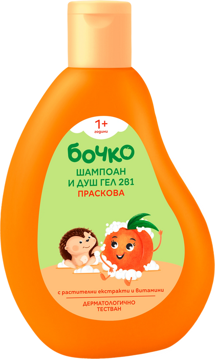 Детски шампоан и душ гел 2в1 Праскова, 250 ml