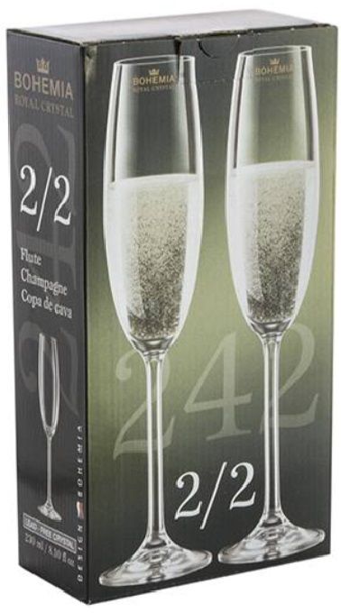 Комплект чаши за шампанско Bohemia - Royal 2 for 2, 2 броя x 230 ml