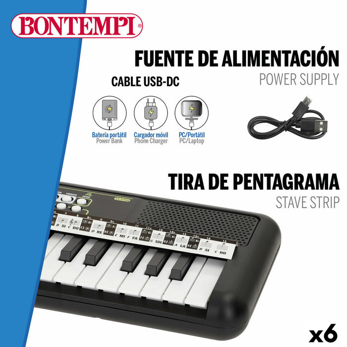 Клавиатура с 37 бутона Bontempi 42 x 4 x 15 cm (6 броя)