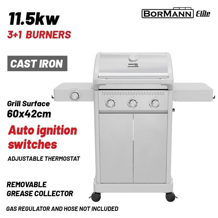 Газово барбекю Bormann Elite - Legend, BBQ7031, 11.5 kW, 3+1 горелки