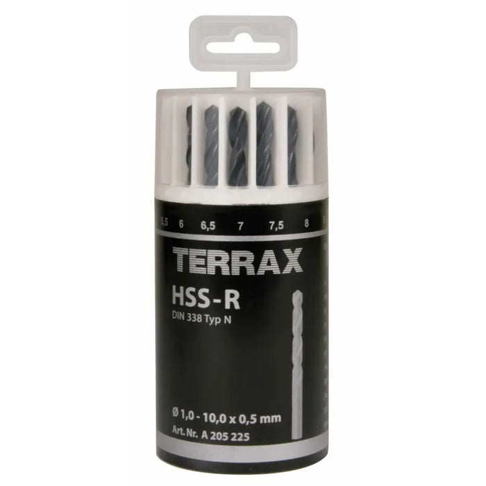 Бормашина TERRAX опаковка DIN 338 19 Части (10 броя)