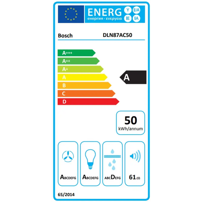 Bosch DLN87AC50 SER6 аспиратор 86 cm A max 745 m2/h 61 dB