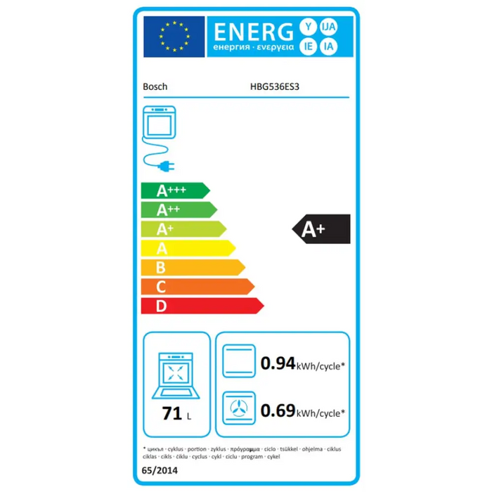 Bosch HBG536ES3 SER6 Фурна A+ ecoClean back + Hydro 7 HM