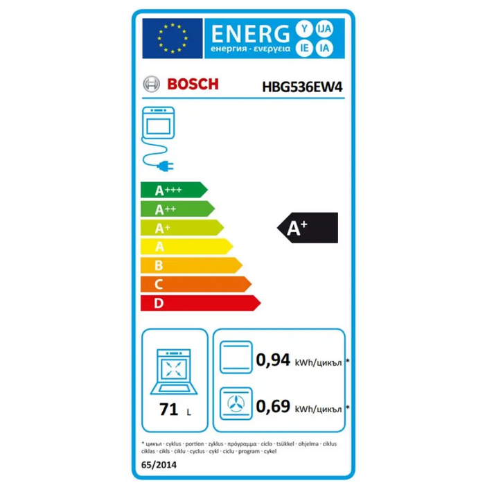 Bosch HBG536EW4 SER6 Фурна A+ ecoClean гръб+Hydro 8 HM
