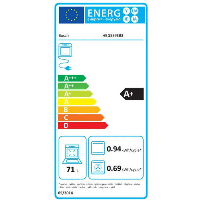 Bosch HBG539EB3 SER6 Oven A+ ecoClean back + Hydro 14 HM