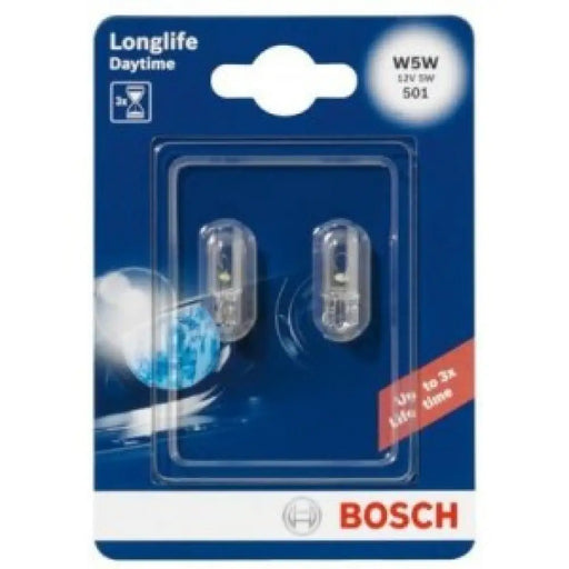 BOSCH LONGLIFE DAYTIME W5W 4000K 5W 12V CARTON BLISTER X2