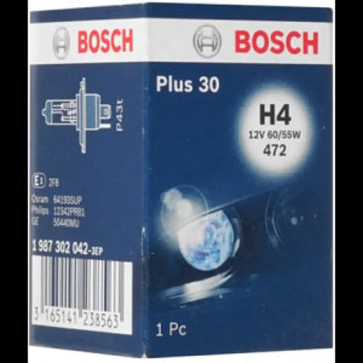 BOSCH PLUS 30% H4 3200K 55W/60W 12V CARTON BOX 1 PCS