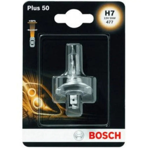 BOSCH PLUS 50% H7 3200K 55W 12V CARTON BLISTER 1 PCS