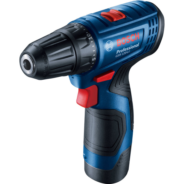 АКУМУЛАТОРНА БОРМАШИНА BOSCH PROFESSIONAL GSR 120 Li 12 V, 30.00 nm, БРОЙ БАТЕРИИ 2, 2.00 Ah, КУФАР