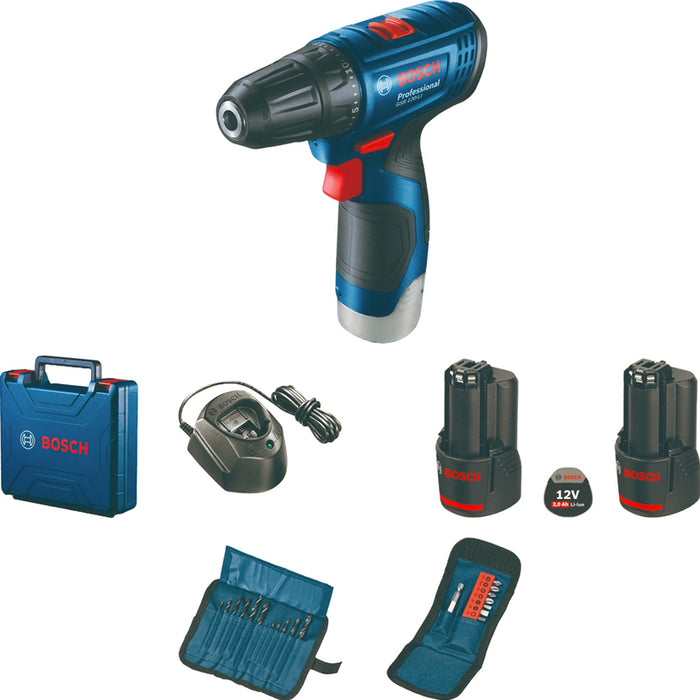 АКУМУЛАТОРНА БОРМАШИНА BOSCH PROFESSIONAL GSR 120 Li 12 V, 30.00 nm, БРОЙ БАТЕРИИ 2, 2.00 Ah, КУФАР