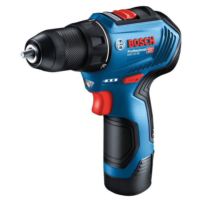 АКУМУЛАТОРНА БЕЗЧЕТКОВА БОРМАШИНА BOSCH PROFESSIONAL GSR 12V-30 12 V, 30.00 nm, БРОЙ БАТЕРИИ 2, 2.00 Ah