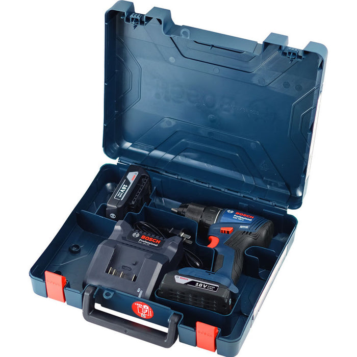 АКУМУЛАТОРНА БЕЗЧЕТКОВА БОРМАШИНА BOSCH PROFESSIONAL GSR 185 Li 18 V, 50.00 nm, БРОЙ БАТЕРИИ 2, 2.00 Ah, КУФАР