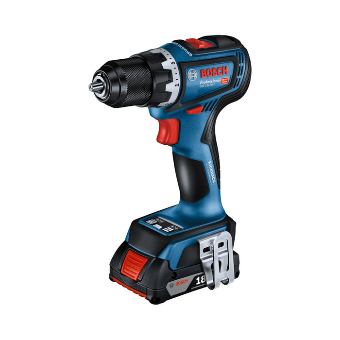 АКУМУЛАТОРНА БЕЗЧЕТКОВА БОРМАШИНА BOSCH PROFESSIONAL GSR 18V-90 18 V, 64.00 nm, БРОЙ БАТЕРИИ 2, 2.00 Ah, КУФАР