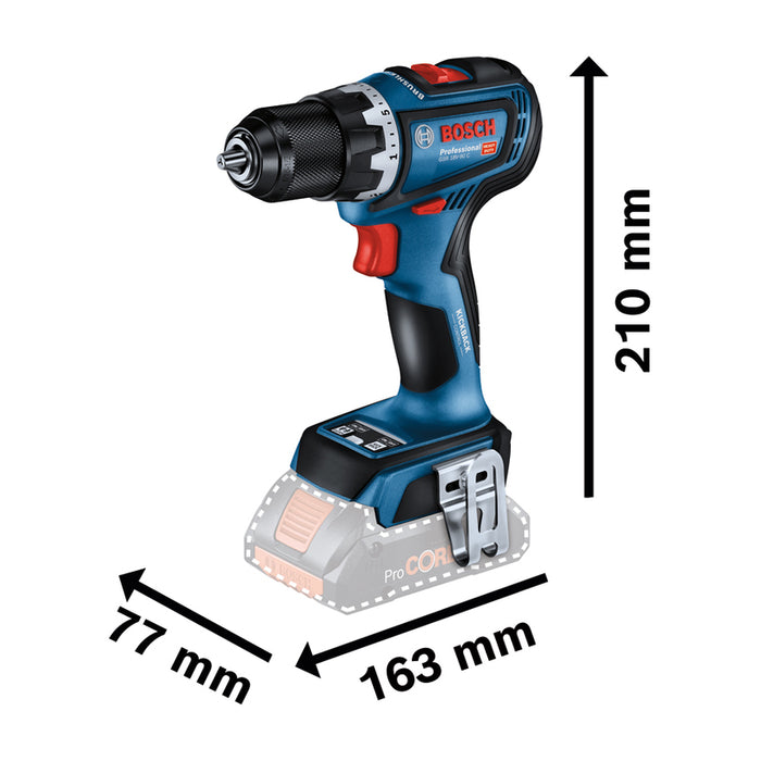 АКУМУЛАТОРНА БЕЗЧЕТКОВА БОРМАШИНА BOSCH PROFESSIONAL GSR 18V-90 18 V, 64.00 nm, БРОЙ БАТЕРИИ 2, 2.00 Ah, КУФАР