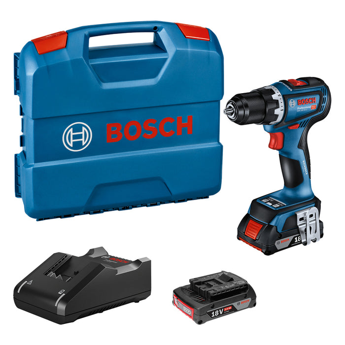 АКУМУЛАТОРНА БЕЗЧЕТКОВА БОРМАШИНА BOSCH PROFESSIONAL GSR 18V-90 18 V, 64.00 nm, БРОЙ БАТЕРИИ 2, 2.00 Ah, КУФАР