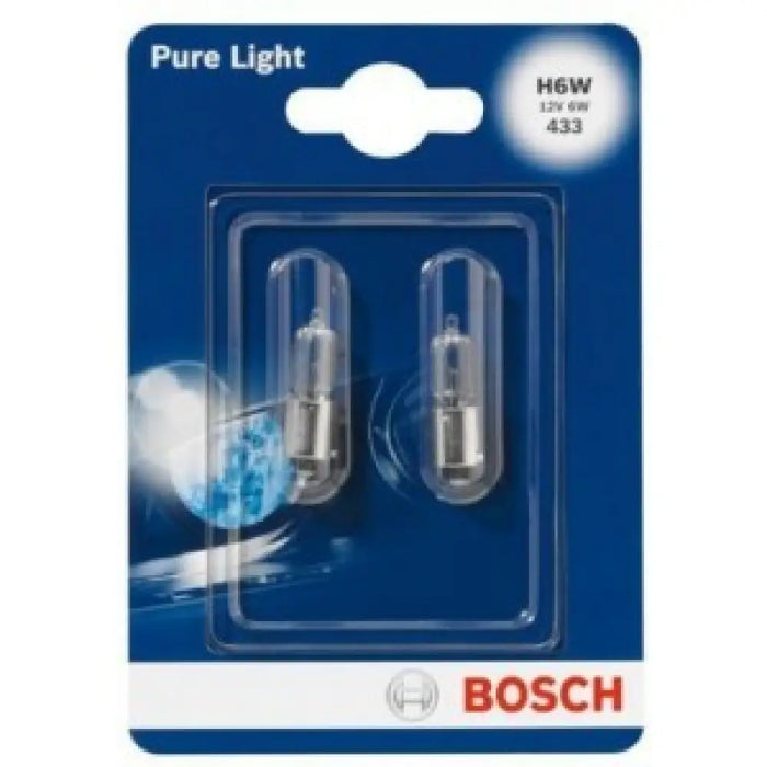 BOSCH PURE LIGHT H6W 4000K 6W 12V CARTON BLISTER X2 PCS