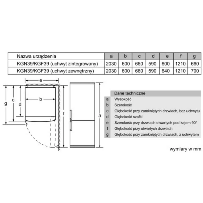 Bosch Serie 4 KGN39VIEB Хладилник с фризер Свободностоящ