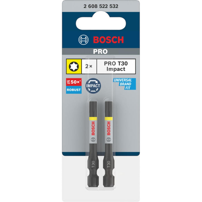 КОМПЛЕКТ УДАРНИ БИТОВЕ T30 55MM 2БР BOSC