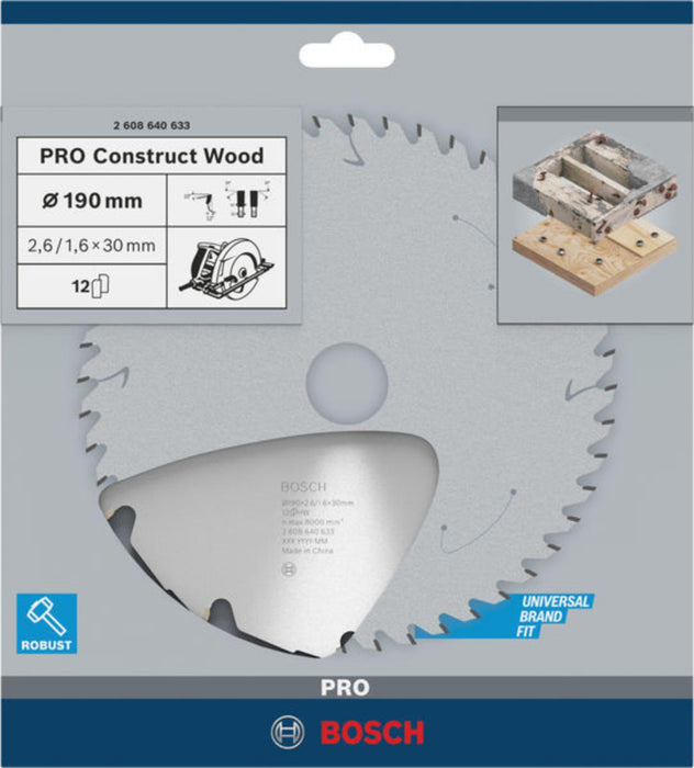 ДИСК ЦИРКУЛЯР ЗА ДЪРВО 190MM BOSCH