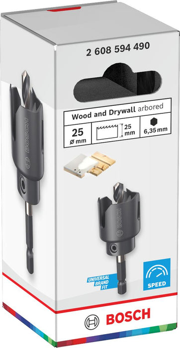 BOSCH БОРКОРОНА WOOD & DRYWALL 25MM