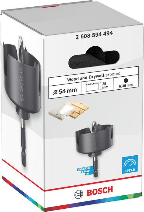 BOSCH БОРКОРОНА WOOD & DRYWALL 54MM