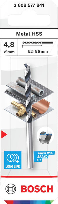 BOSCH СВРЕДЛО ЗА МЕТАЛ HSS 1 БР. 4,8 MM