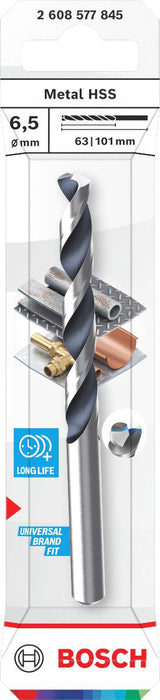 BOSCH СВРЕДЛО ЗА МЕТАЛ HSS 1 БР. 6,5 MM