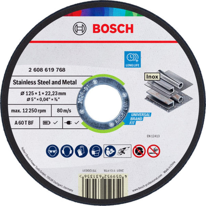 BOSCH ДИСКОВЕ ЗА МЕТАЛ 125X1MM 100БР