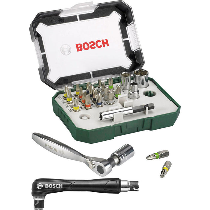 КОМПЛЕКТ БИТОВЕ,ТРЕСЧОТКА И ЪГЛОВА ПРИСТАВКА BOSCH