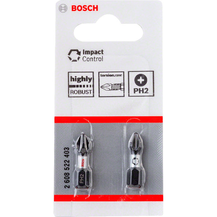 УДАРНИ БИТОВЕ PH2 2 БРОЯ 25 ММ BOSCH IMPACT CONTROL