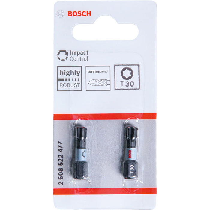 УДАРНИ БИТОВЕ T30 2 БРОЯ 25 ММ BOSCH IMPACT CONTROL