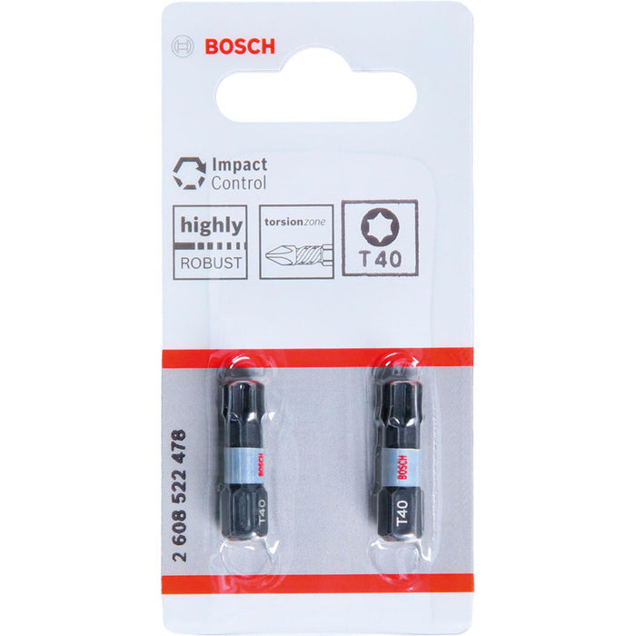 УДАРНИ БИТОВЕ T40 2 БРОЯ 25 ММ BOSCH IMPACT CONTROL