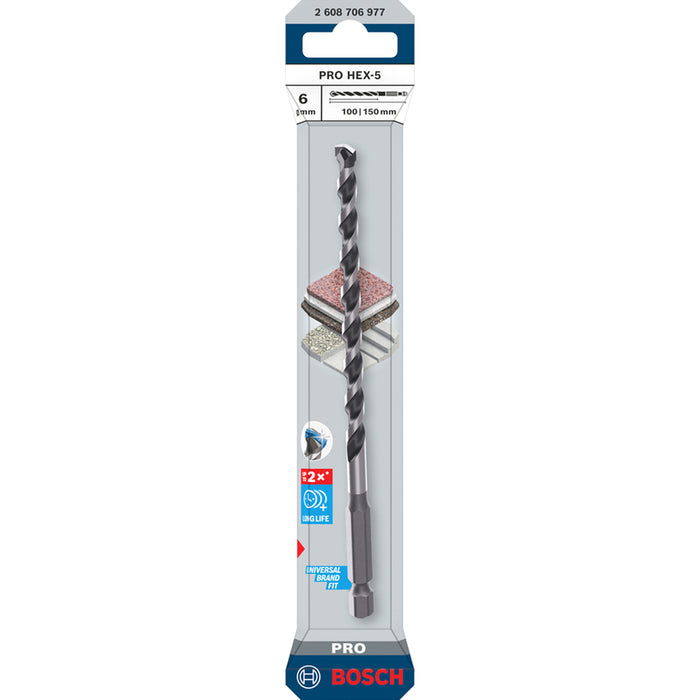 СВРЕДЛО ЗА МЕТАЛ HEX-5 BOSCH 6x100x150