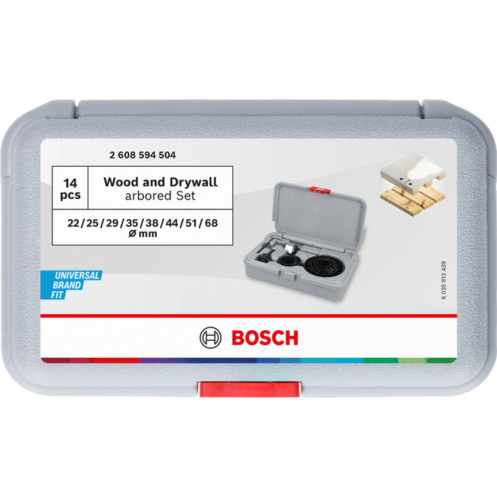 КОМПЛЕКТ БОРКОРОНИ 22/25/29/35/38/44/51/68 ММ BOSCH WOOD & DRYWALL