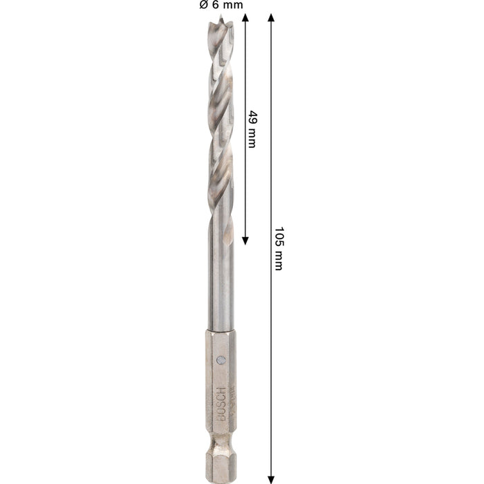 СВРЕДЛО ЗА ДЪРВО BOSCH HEX 6x106