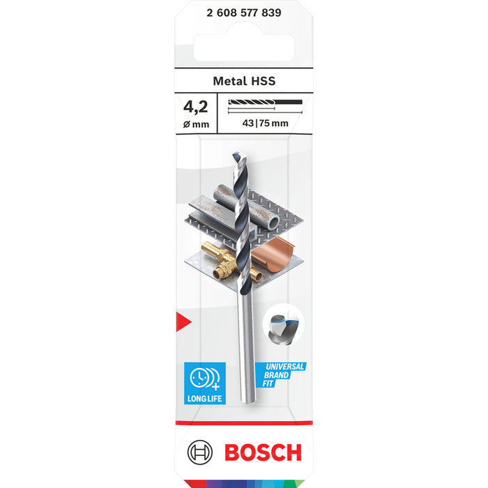 СВРЕДЛО ЗА МЕТАЛ BOSCH HSS 4.2x43x75