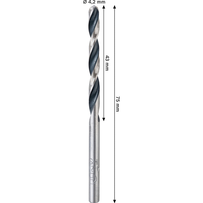 СВРЕДЛО ЗА МЕТАЛ BOSCH HSS 4.2x43x75