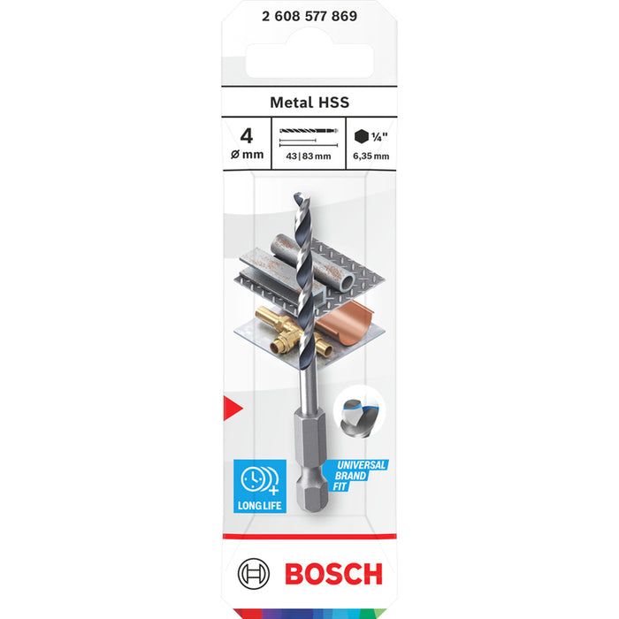 СВРЕДЛО ЗА МЕТАЛ BOSCH HSS HEX 4x42x83