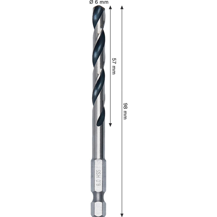 СВРЕДЛО ЗА МЕТАЛ BOSCH HSS HEX 6x57x98