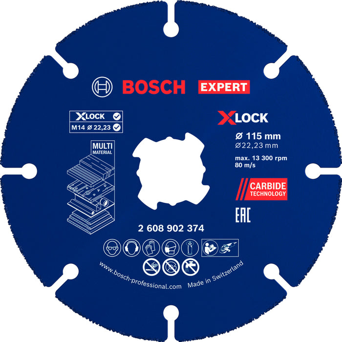 КАРБИДЕН ДИСК ЗА РЯЗАНЕ 115 ММ BOSCH MULTI WHEEL X-LOCK
