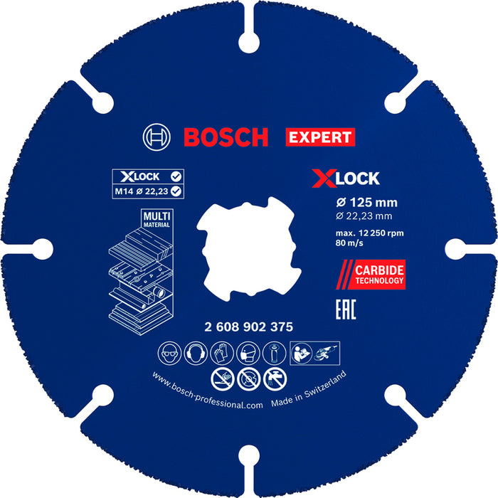 КАРБИДЕН ДИСК ЗА РЯЗАНЕ 125 ММ BOSCH MULTI WHEEL X-LOCK