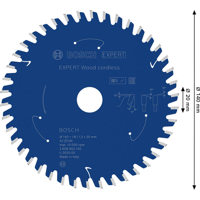 ДИСК ЗА ЦИРКУЛЯР 140X20X1.8/1.3 42T BOSCH