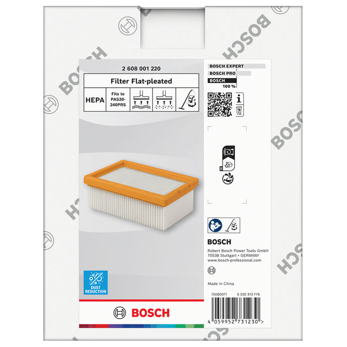 ПЛОСЪК ПЛИСИРАН HEPA ФИЛТЪР ЗА BOSCH PAS 30-240 PRS