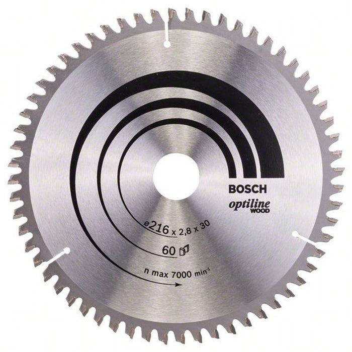 ДИСК ЗА ЦИРКУЛЯР 216X30X2,8 60T BOSCH OPTILINE