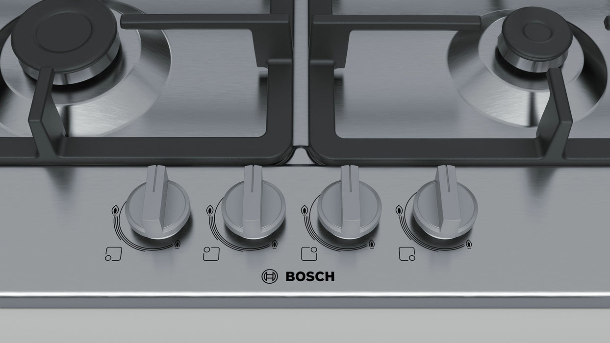 Bosch Serie 4 PGH6B5B90 Котлон Неръждаема стомана Вграден 60 см Газ 4 зони